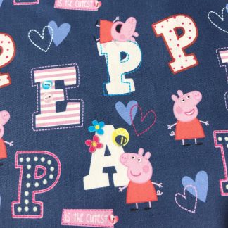 Tela algodoón Peppa Pig letras